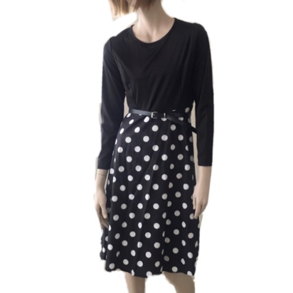 Sucrefas Belted Polka Dot Dress L